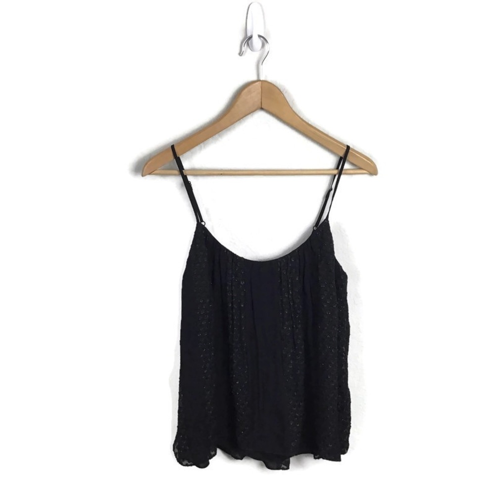 L’agence Tank Top Silk Polka Dot Print Pleated